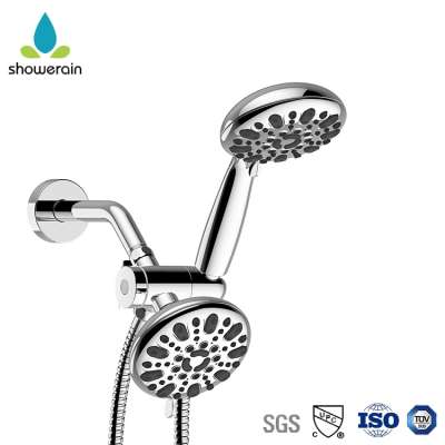 High pressure abs round handheld dual faucet shower head set