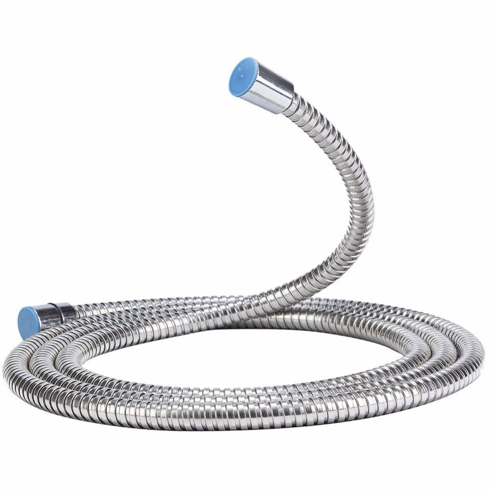 2m Stainless Steel Shower Pipe Hose With Extensible Flexible Metal Chrome